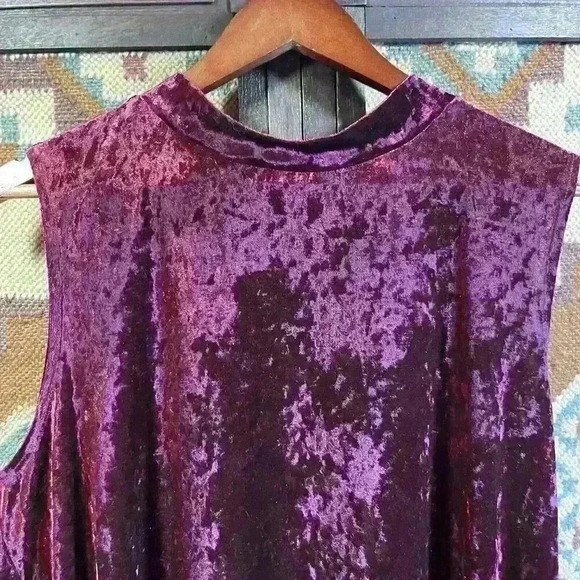 Signature Studios Burgundy Velvet Sleeveless Mock Neck Dress Woman Plus Size 2XL - Picture 8 of 8